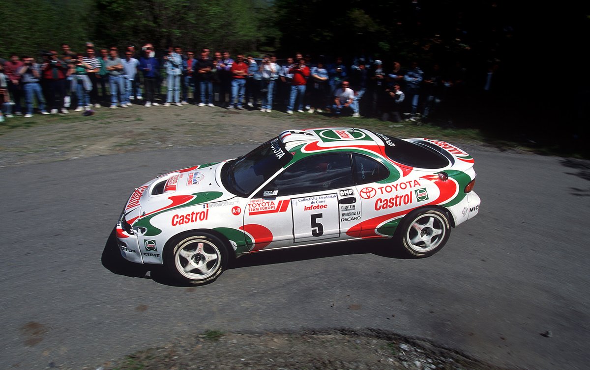 #OnThisDay in 1994, Didier Auriol and co-driver Bernard Occelli won the #TourdeCorse in the Toyota Celica 4WD Turbo ST185 🏆🇫🇷

Further wins in Argentina and Italy would make Auriol #Toyota's third drivers' champion in as many years.

📸: <a href="/McKlein_Rally/">McKlein Photography</a>