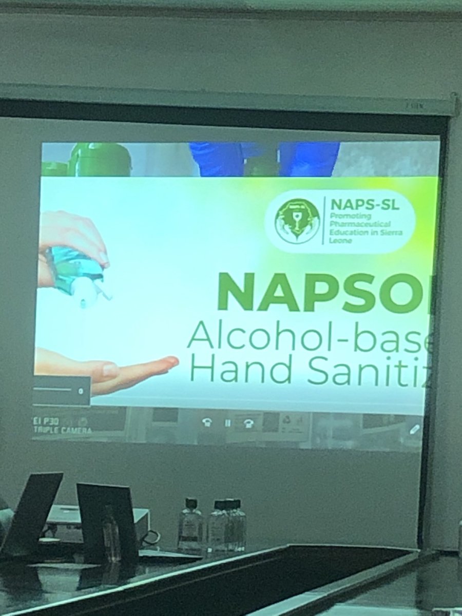 Today, our pharmacy students launched the NAPSOL alcohol based hand sanitizer, in support of the #COVID19 response in #SierraLeone.