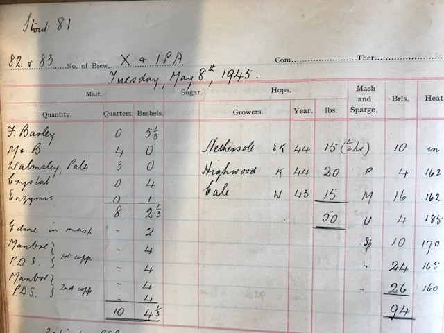 Harveys1790's tweet photo. Happy #VEDay! ✌️
75 years ago today we brewed 42 barrels of IPA &amp; 52 barrels of X Mild Ale but our brewer didn't note the end of hostilities- perhaps he was unaware until he tuned in to the radio.
Proud to be brewing then as we are now.
“To those who gave so much, we thank you” https://t.co/9sHUCzMQao