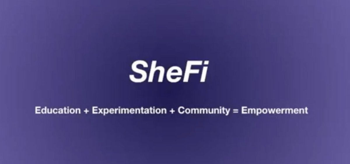 irene_fucile's tweet photo. Love the initiative of @She__Fi that focus on empowering women to participate &amp; educate in #DeFi 💓👯‍♀️ Watch now Maggie’s talk at #EtherealVirtual @EtherealSummit #womenpower https://t.co/UlkfXuioMl