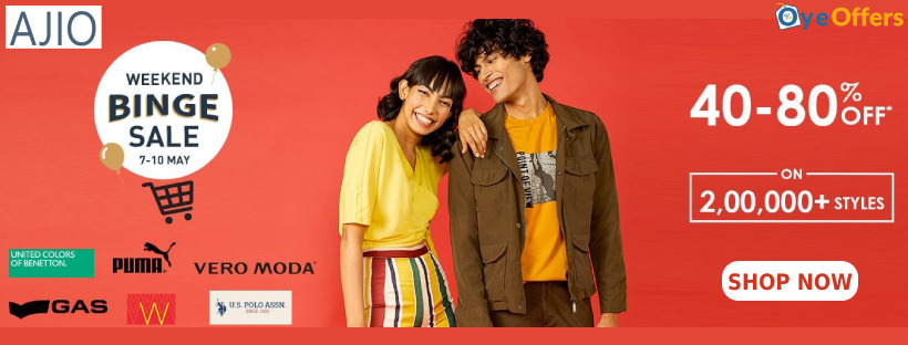 OyeOffers's tweet photo. #StayHome and #StayInStyle with the Ajio Weekend Binge... Get 40 – 80% OFF on 2 lakh+ latest styles!

SHOP NOW: https://t.co/dhUvNpmjGQ

#FridayThoughts #Ajio #fashionstyle #StayHome https://t.co/OW4cAOas8k