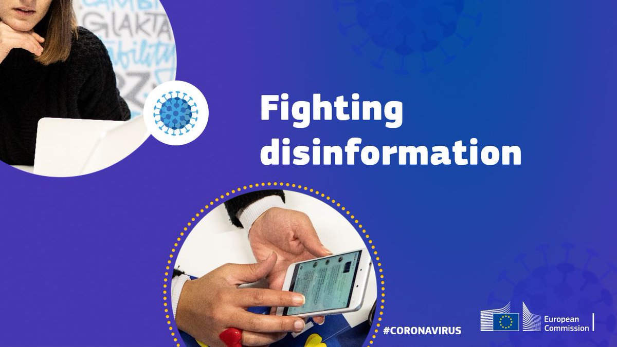 DigitalEU's tweet photo. The EU has been at the forefront in combating #disinformation about #COVID19 👉https://t.co/r5yriG7Sdj

The EU is:
→ fighting #disinformation
→ working for transparency
→ empowering citizens
→ working to protect freedom of expression https://t.co/nWeMeuQsZo