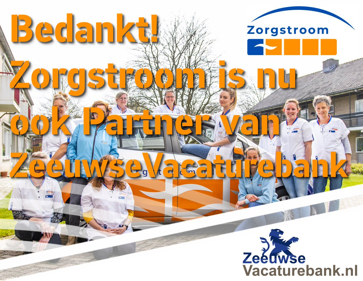 🎈 Ook Zorgstroom is nu Partner van ZeeuwseVacaturebank.nl!
Volop #vacatures in #Zeeland!
zeeuwsevacaturebank.nl/bedrijf/61/zor… werkenbijzorgstroom.nl
Krachten bundelen voor de #Zeeuwse #arbeidsmarkt! 
Ook Partner-voordelen? Mail contact@zeeuwsevacaturebank.nl
<a href="/Zorgstroomop1/">Zorgstroom</a> #zorgsector