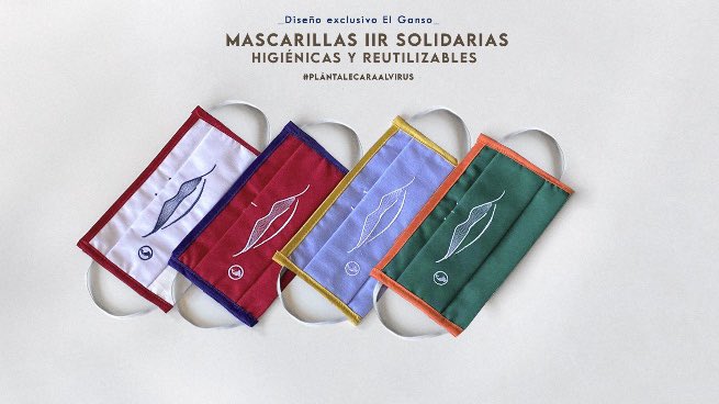 elgansospain's tweet photo. Ya a la venta 4 modelos de mascarillas higiénicas y reutilizables homologadas. ¡Diseño exclusivo de El Ganso por solo 4,95€! Alta respirabilidad y eficacia de filtración. Resistentes a salpicaduras. https://t.co/xAnoutQOdM https://t.co/TxYipCm4iY