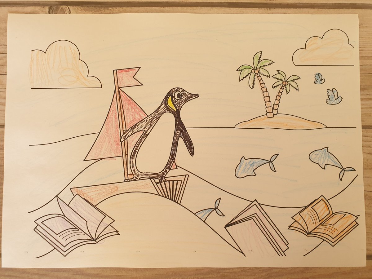 LisaTrollip's tweet photo. Here's Amy's (6) entry for the #LockdownPenguin colouring competition. Fingers crossed! @PenguinKidsSA https://t.co/U7n3fjOmow