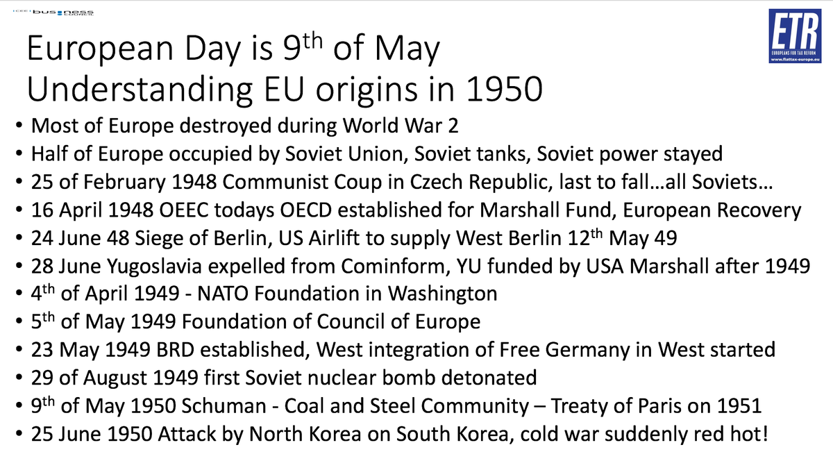 GunterFehlinger's tweet photo. #ETR calls for Public Holiday in all EU on 9h of May from 2021 onwards to honor the courage of European founding fathers to unite Europe. @vonderleyen @eucopresident @EP_President &amp; in all Accession as well @MajlindaBregu @DmytroKuleba explain #EuropeanNarrative https://t.co/7wlNmz7YbC
