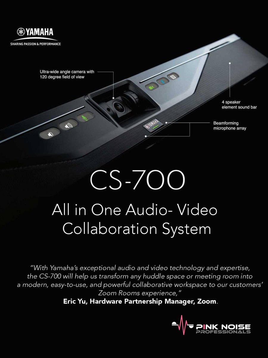 Pinknoisepro's tweet photo. Have a Successful Meeting !
#CS700 #yamahacs700 #videosoundbar #videoconferencing #huddleroomsolutions https://t.co/lIuSdmy21J
