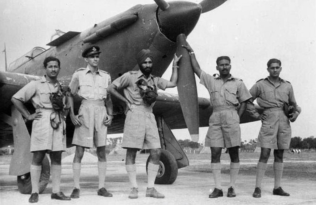 Marshal of the Air Force Arjan Singh, then a flight lieutenant, with pilots of No 1 Squadron with their Hawker Hurricane aircraft in Burma.I think you’ll agree that the drip on display here is absolutely impeccable. 