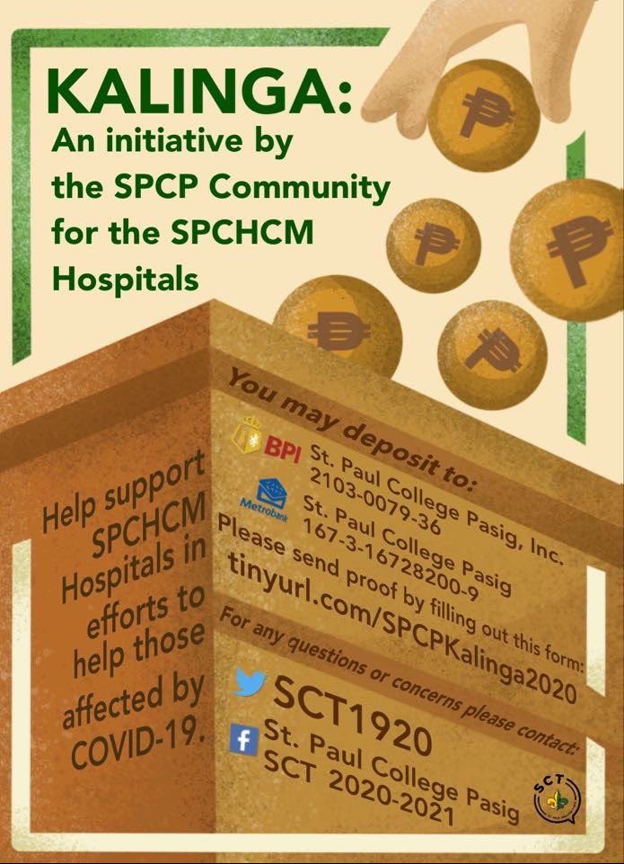 SPCPSCT's tweet photo. We are still accepting donations for the SPCHCM Hospitals! Kindly refer to the bank accounts listed below and send your proof of donation by filling out the form in the link given. In unity, we can stay strong and rise from this battle.❤️🌏

#COVID19FlattentheCurve #TogetherAsOne https://t.co/7lZJU7U1WW
