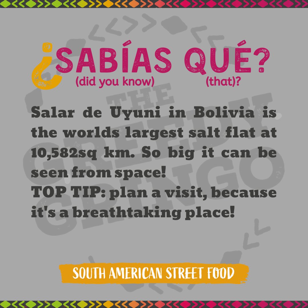 SABÍAS QUÉ? Maybe you already knew...tell the world below. #funfactfriday #getgreedy #elhecho #laverdad #greedygringo #southamericanstreetfood #southamerica #facts #fun