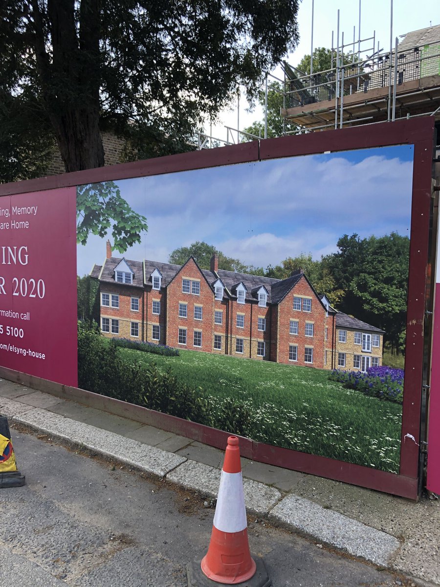 OaklandCare's tweet photo. Our new hoarding signs are up at the new care home development in Enfield - Elsyng House. We're still making progress taking into consideration all of the necessary precautions during this time. #Signage #CareHomes https://t.co/hyLVO7tWzF