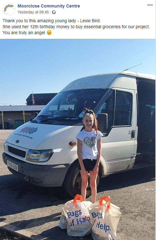 desolct's tweet photo. 📣 A big shout out to Lexie Bird from #Workington who has used money from her 12th birthday to buy groceries for local residents via the #Moorclose Community Centre.
What a star! 🤩
#TogetherWeCan #TogetherCumbria https://t.co/Y7boowHsNU