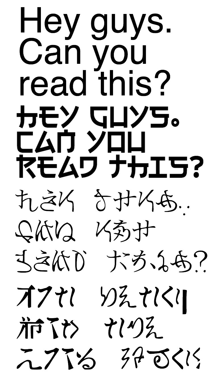 ゲーミングwild Cat 読める Helvetica 読みづらい Electroharmonix 読めない パラレル明朝 解読不能 かいめつフォント すべて同じ文章です 勝手にスペシャルサンクス パラレル明朝 Y Nakajima かいめつフォント しゃにす T Co Zqg0sbdnvq