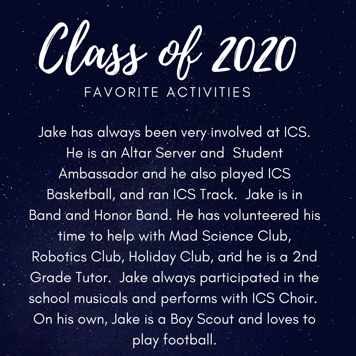 mrsdangelo_ICS's tweet image. Class of 2020 spotlights-Jake Gherardi! Jake redefines civic commitment and Catholic service! We’ll miss Jake and the Gherardi family! Congrats on all of your achievements, Jake! Your ICS family is proud of you! #GreatGrad🎓 #IncredibleCatholicStudent #Classof2020