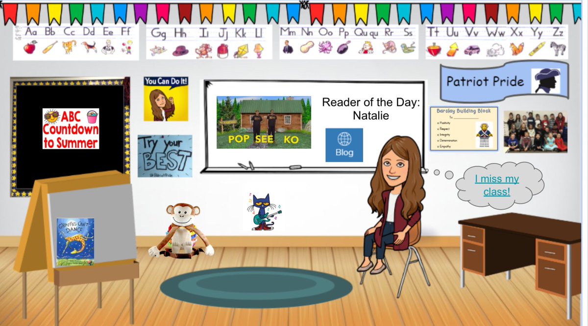 Created my #virtualclassroom after seeing so many inspiring examples! First graders can find hidden links to read alouds, Building Block winners, our class reader, photos from our ABC countdown, and secret messages from me! #CBDLP