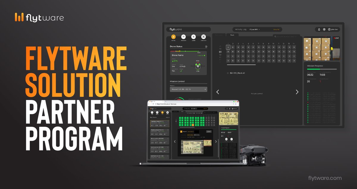 flytbase's tweet photo. Partner with FlytWare, join us & together we will foster innovation, solve critical business problems, & give the best customer experience. Read More: https://t.co/xtMbxeGhRS Want to be our partner? visit: https://t.co/q4RND6kATU #drone #flytbase #flytware #warehouse https://t.co/UOdxzCyf2V