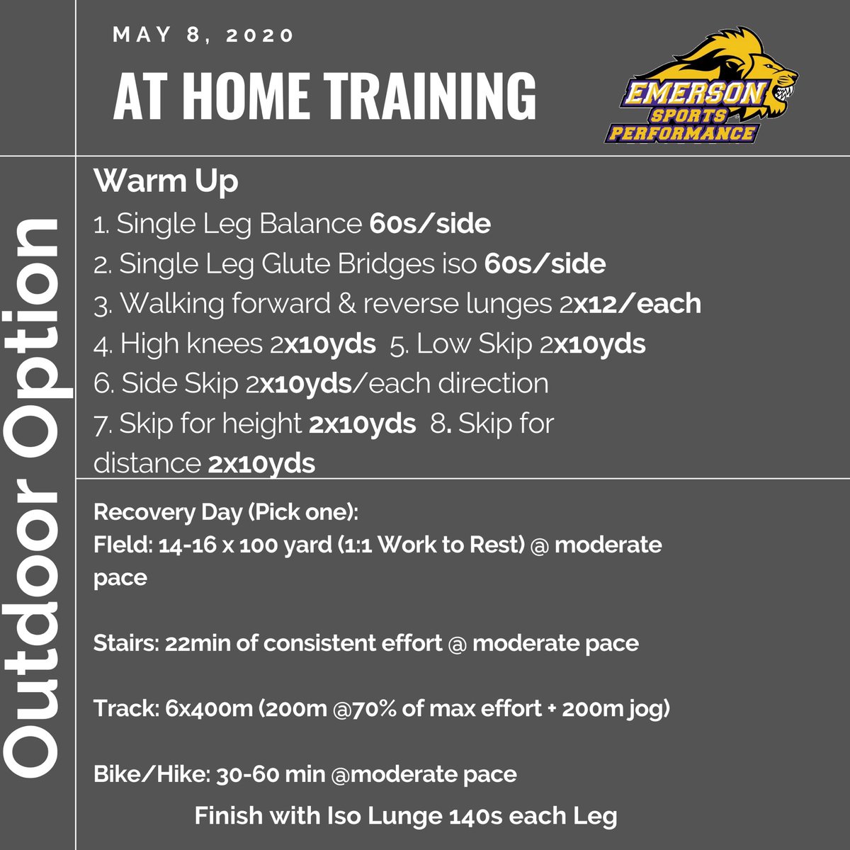 ECFitnessCenter's tweet photo. @EmersonCollege Community: It’s Friday! Time to finish off the training week strong! Here are a couple workout options for y’all. #inthistogether #emersontogether https://t.co/VaIyBXCpu2