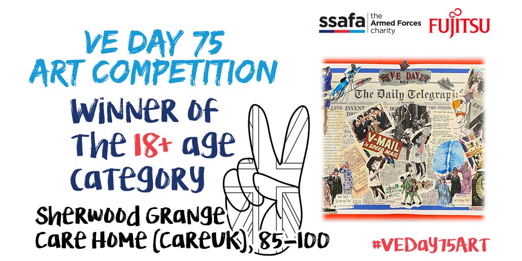 Fujitsu_Defence's tweet photo. We’re thrilled to announce the winners of our #VEDay75Art Competition with @SSAFA. Thank you to all who contributed and donated. We stand together in celebrating our Armed Forces for #VEDay75. #InThisTogether https://t.co/zNbavPoIx7 https://t.co/eqdzrx2zWM
