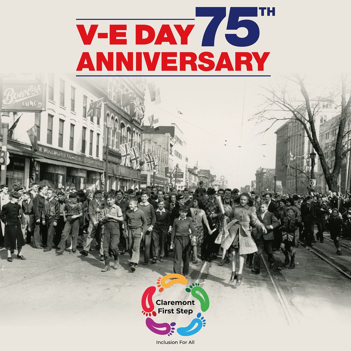 ClaremontCentre's tweet photo. On the 75th anniversary of #VEDay we stop to remember those who gave everything and made the ultimate sacrifice for our freedom https://t.co/HEeyftWFVE