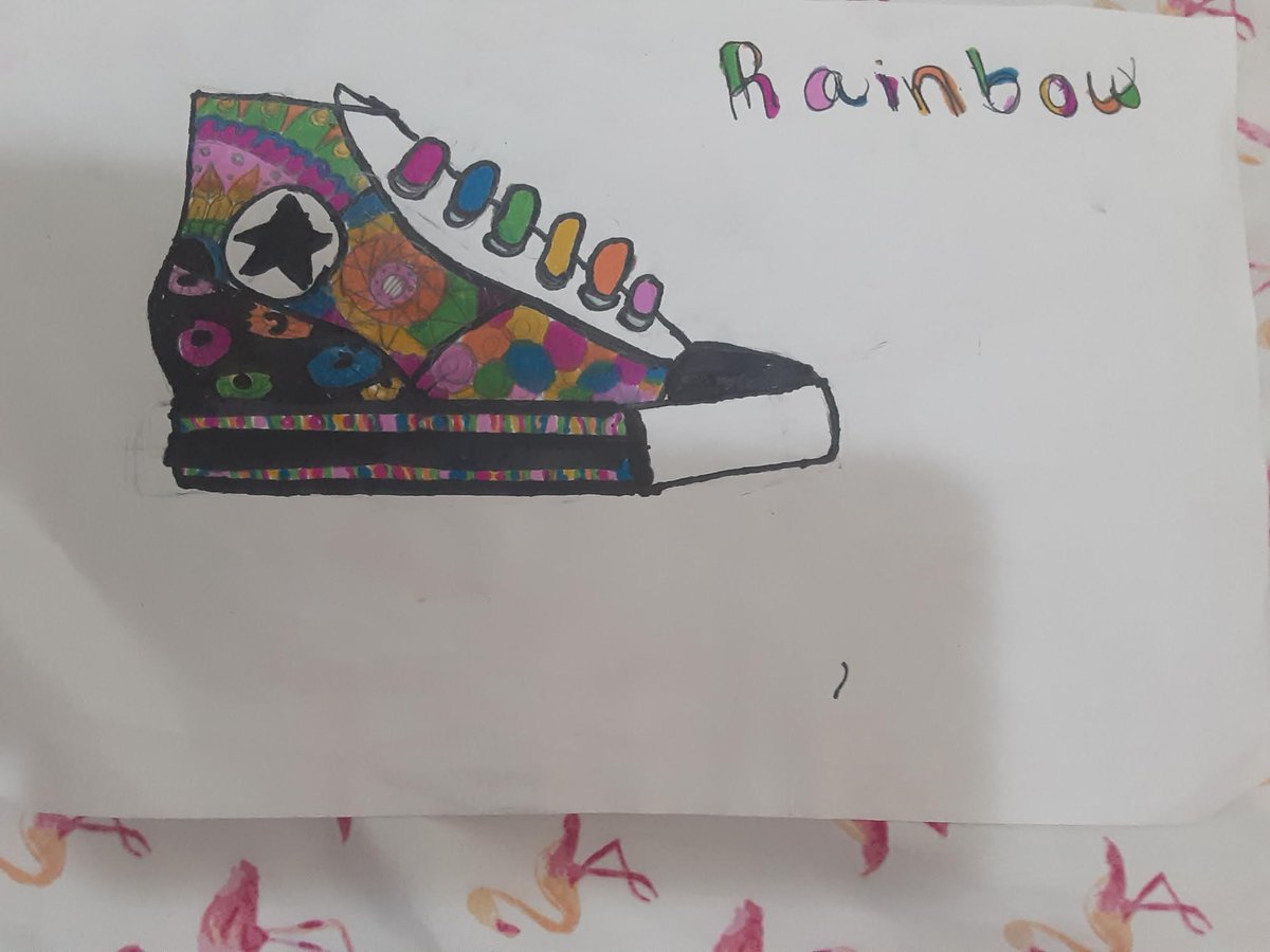 MrsBartuneksAr1's tweet photo. #Mrsbartuneksartroom Art Feature Of The Day! @haverstrawelem 6th Grader is adding some serious color to their "Rainbow" styled Converse Design, I don't know about you but I would wear those shoes! #HEShasART #nrcsd #nrcsdchat #nrnt1920 #weR1nr #artmatters https://t.co/K1kVcPmp9V