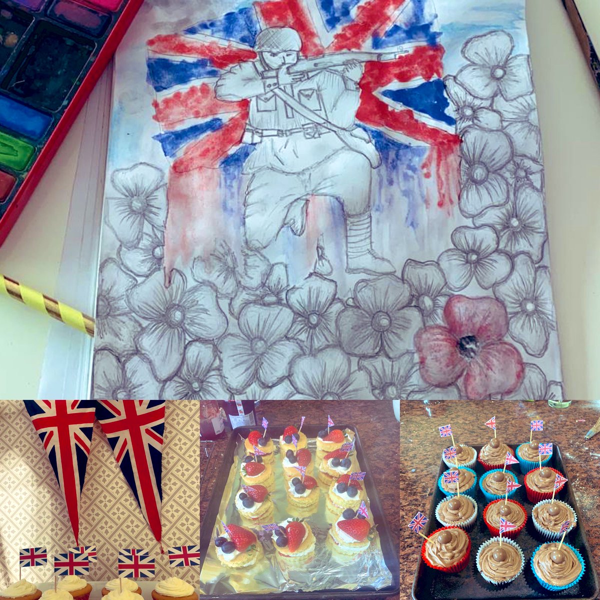 Our girls are once again showing they are talented on and off the court. Just a few of their creations to mark #VEDay75 #ProudtobePulse