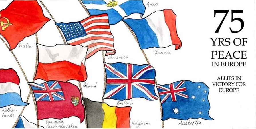 8901design's tweet photo. Just a few of our Allies that helped to create 75 years of peace in Europe since May 8th 1945! A day to celebrate but also remember those who lost so much to make it happen.
#VEDay #VEDay75 #VEDay2020 #FridayThoughts #Flags #WeWillRememberThem #Victory75 #ForcesFamily #NeverAgain https://t.co/MsyE3ZPbYL