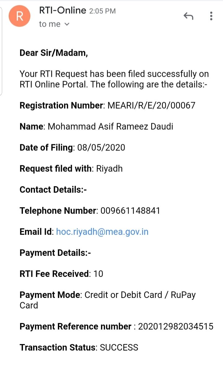 asiframeez's tweet photo. Dear sir @IndianEmbRiyadh @drausaf I have filed this RTI to obtain some crucial information regarding the emergency evacuation flights.Considering the urgency,I humbly request you to provide the information within 48 hours.
Jai Hind 
@DrSJaishankar @MEAIndia @CGIJeddah https://t.co/YAFFnISGJH