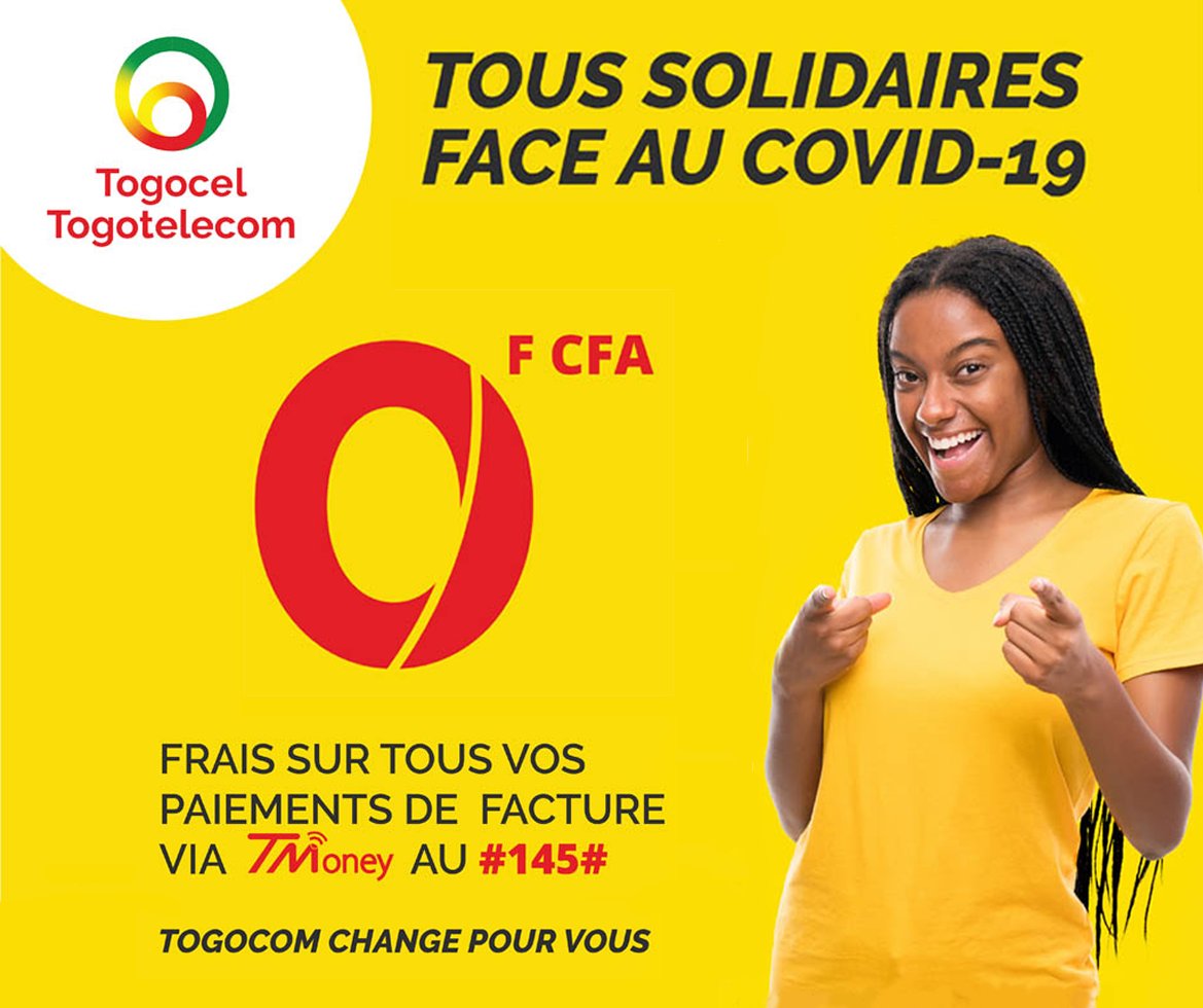 YasTogo's tweet photo. TOGOCOM CHANGE POUR VOUS
Effectuer tous vos paiements de factures via TMoney sans frais pour des transactions simples, rapides et sécurisées.
Éviter la manipulation du cash est recommandé.
#Togocom #Lafibre #4G #TMoney #Novissi #TogoCel #TogoTelecom #StopCovid19 https://t.co/r5AqiKfA6v