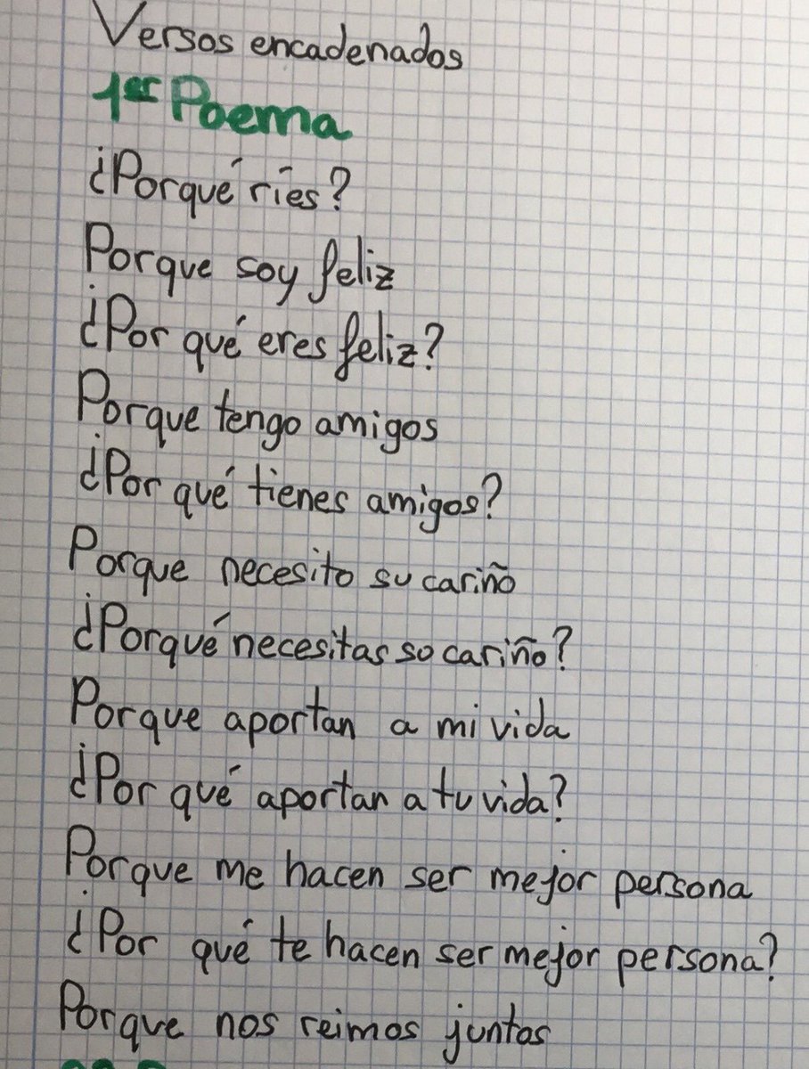 CeipMargaritaSa's tweet photo. En 6º trabajamos los versos encadenados y nos acordamos mucho de nuestro colegio. @educacyl @AmpaMargarita @cfievalladolid #ProyectoLeescribo https://t.co/wxROA8BG24