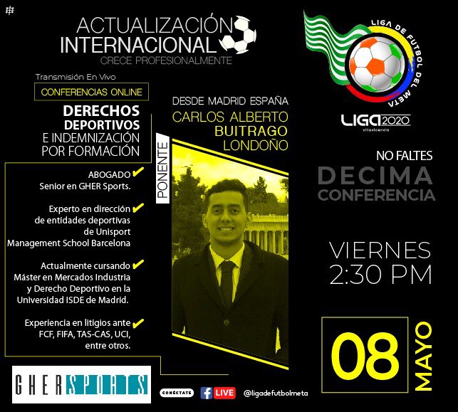 GHER_ASOCIADOS's tweet photo. Nuestra meta con  #GHERteExplica es colaborar con el deporte aficionado en 🇨🇴. En nuestra fase II estamos capacitando a ligas departamentales y sus miembros para un mejor mañana. Hoy empezamos en la @lifutbolmeta. Querido @Cabeto_Buitrago, haz lo tuyo 💪🏾 #SomosGHER https://t.co/aFS5wWKLG9