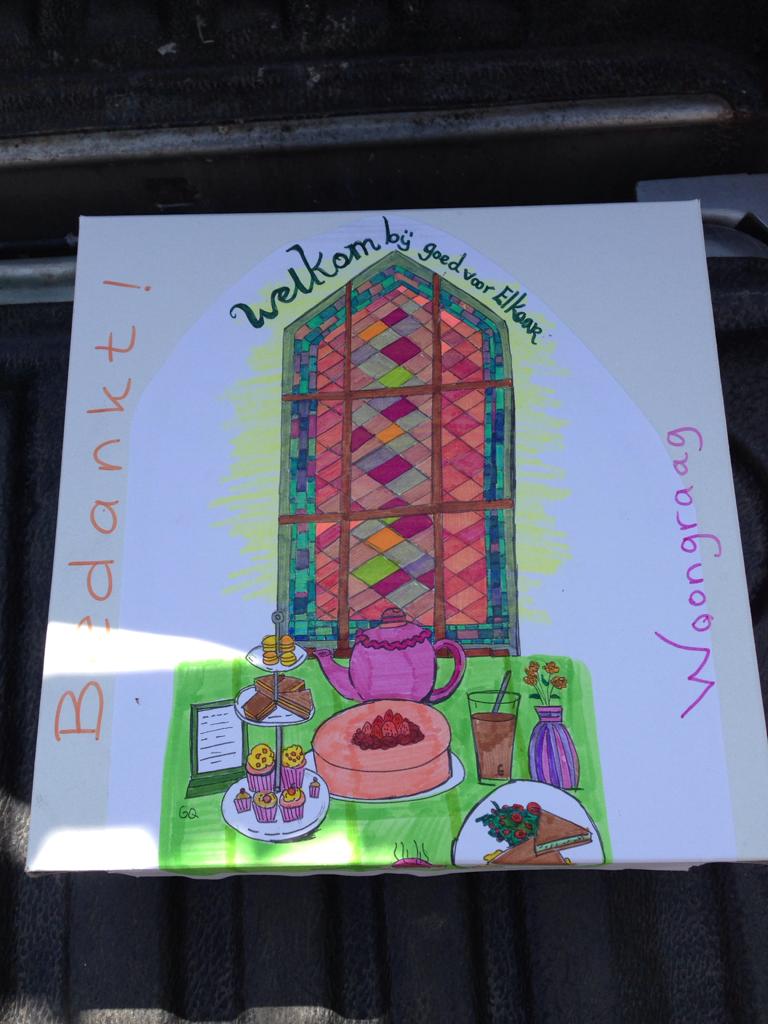 Vandaag symbolische sleuteloverdracht. Een hartverwarmend bedankje voor #WoonGraag in de vorm van bijgaande tekening 😍