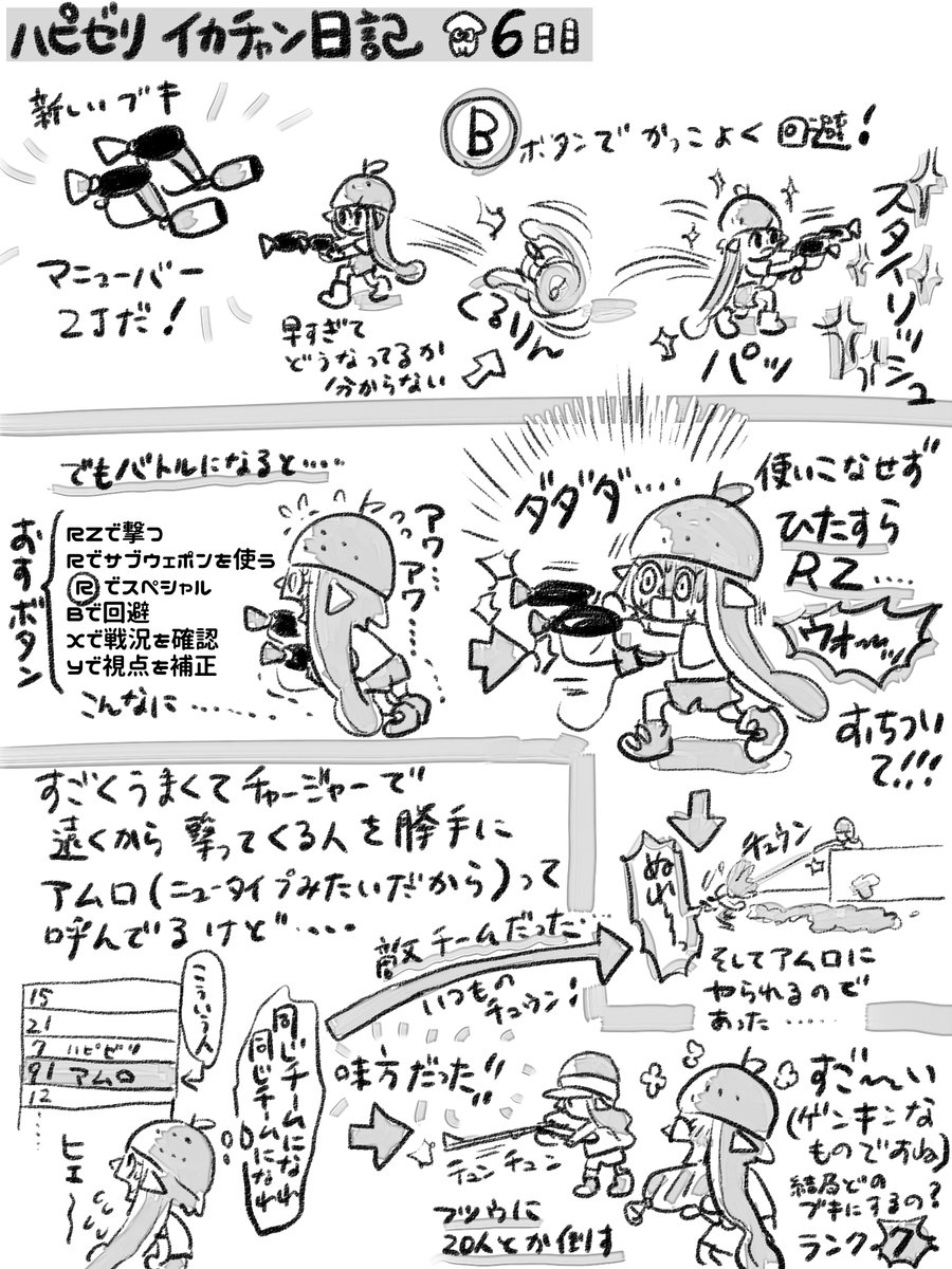 ?スプラトゥーン2日記?
?6日目? 