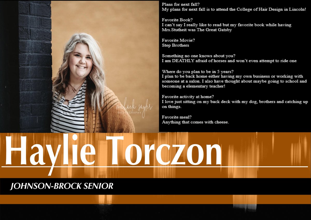 Wrapping up our Senior Spotlight for the class of #2020 is @haylie_torczon #schoolofgreatness