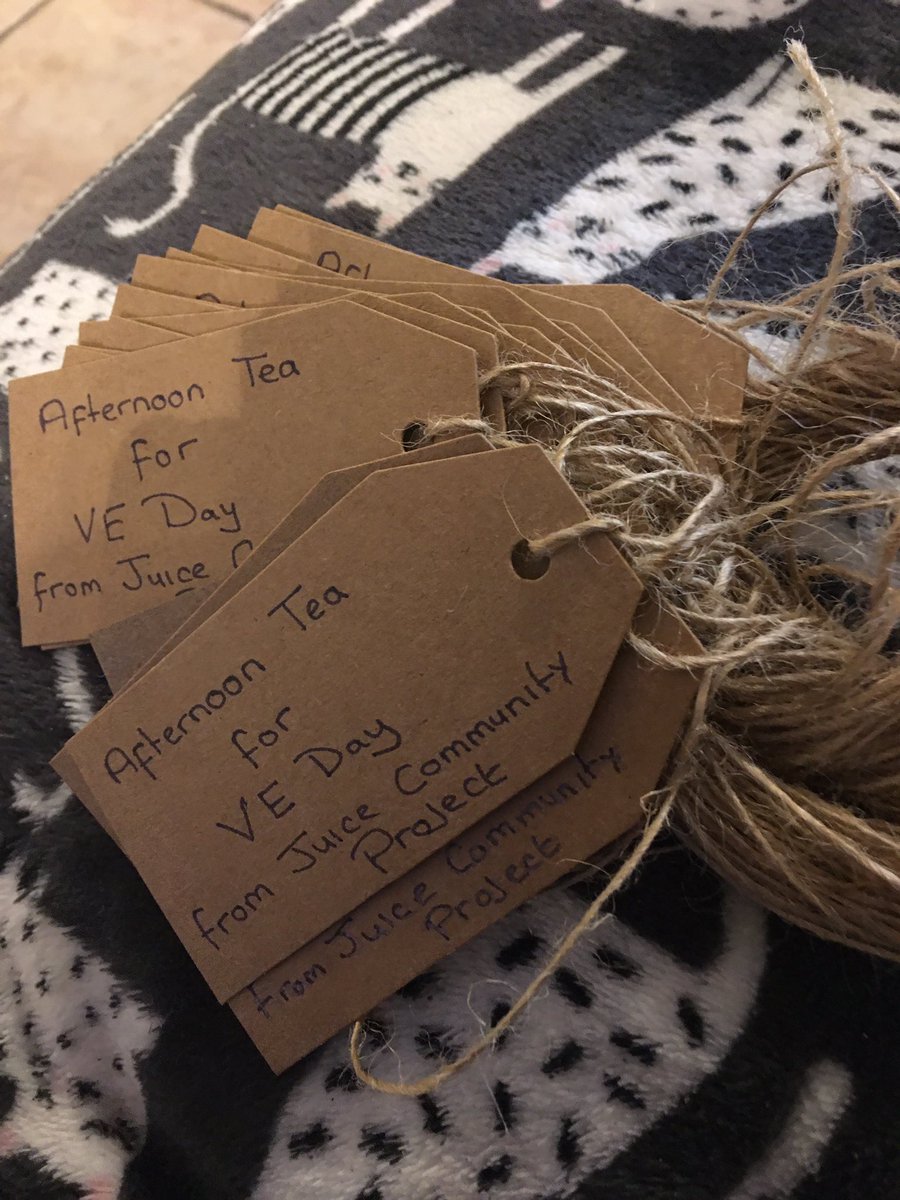 JuiceCIC's tweet photo. We have been out delivering VE Day Afternoon tea boxes to those in our community who are unable to get out at this time #VEDay75 https://t.co/GP3Zh9WmD1