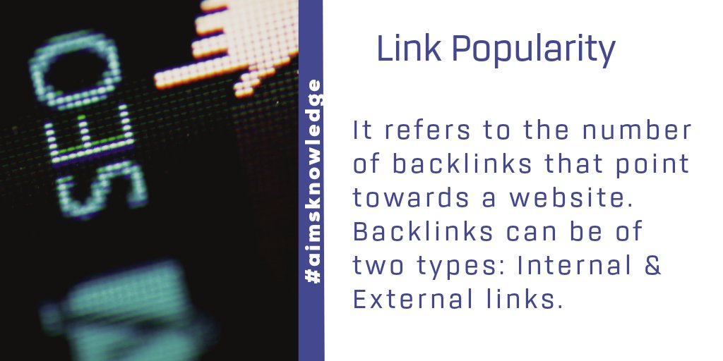 phanitata52's tweet photo. The number of backlinks (incoming links) and authority of the website that points to a specific website is Link popularity. It is considered to be an important figure for search engines.
#linkpopularity #searchengineoptimization #digitalmarketing #aimsknowledge https://t.co/5ogmZ6NlDK