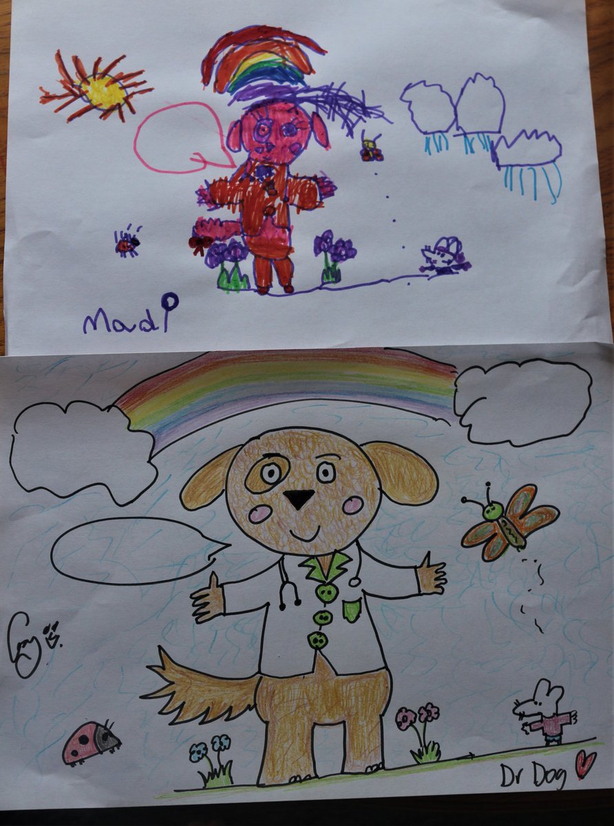 craigsisterson's tweet photo. This morning, after storytime Miss Five and I decided to do another draw-along vid (had done them daily first 3 weeks of lockdown). "Let's do the Ladybird Lady," said Miss Five. Went to @LydiaMonks channel, and ended up very first viewers of her brand new Dr Dog draw-along video! https://t.co/vOW5NNnW6z
