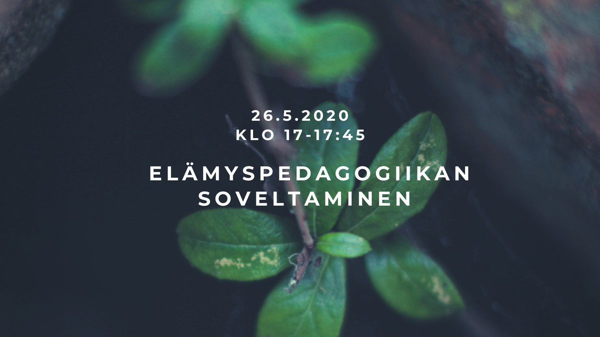 OutwardBoundFIN's tweet photo. WEBINAARI 26.05:
Elämyspedagogiikan soveltaminen: https://t.co/Uxetp93XhS
#OutwardBoundFinland #Elämyspedagogi #Seikkailukasvatus #Oppiminen #Webinaari #WeAreOBF #Nuoret #Kasvatus #koulutus https://t.co/j0VxDB6B1D