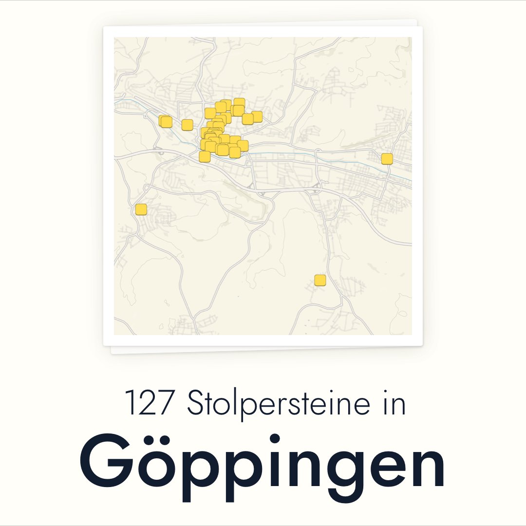 Ab sofort sind auch die 127 Stolpersteine von Göppingen im Stolpersteine Guide vertreten – stolpersteine-guide.de/staedte/165/go… #goeppingen #goppingen #stolpersteine