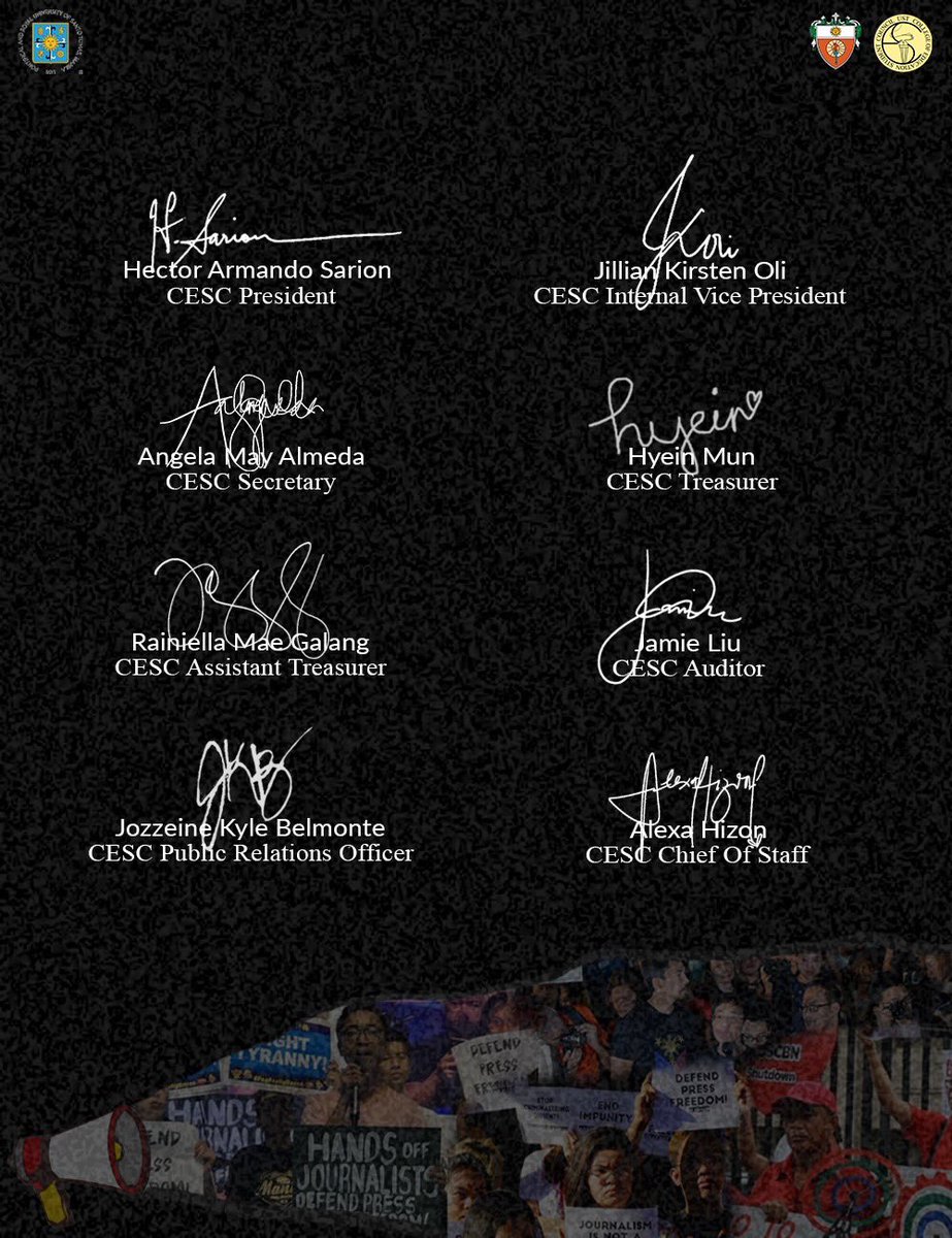 UST_CESC's tweet photo. We are torch bearers of truth and justice; we will fight for what is good and right.

#NoToABSCBNShutdown
#DefendPressFreedom
#RaiseYourTorch https://t.co/EjNPcac0t8
