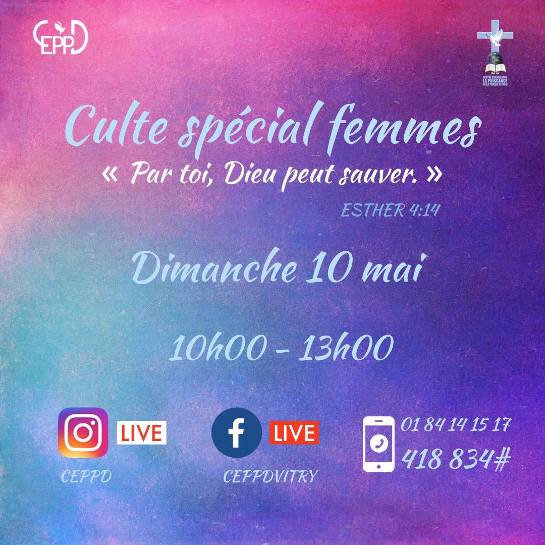 ceppd's tweet photo. J-2 avant notre culte special FEMMES ! Vous êtes toutes et tous convié(e)s à passer un moment avec le Seigneur 💜✨ https://t.co/u9Qj7gbf76