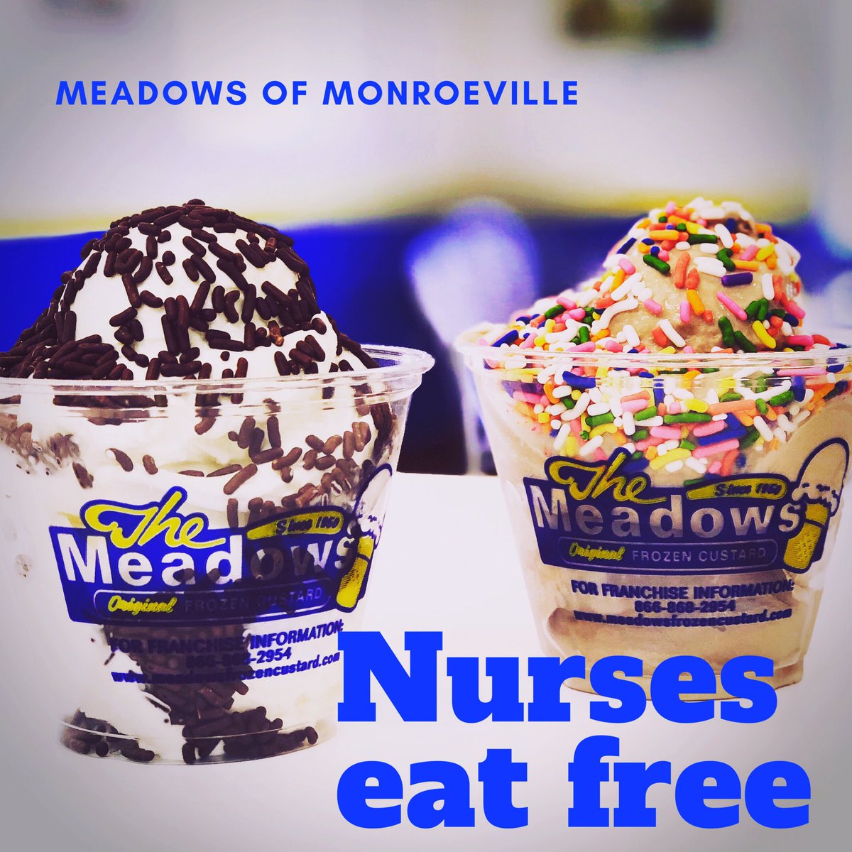 MeadowsofMville's tweet photo. Free small cup or cone for our healthcare heroes today! https://t.co/c5M5MEpvZD