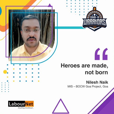 labournet's tweet photo. #COVIDWarrior Nilesh works with #BOCW)to distribute essential kits to camps of migrant workers. Each camp has approximately 150-200 people.
He has now become a hero amongst his family and relatives.
#ReliefWork #Distribution #EssentialKits #HelpTheNeedy https://t.co/Zp3RE9XrU2