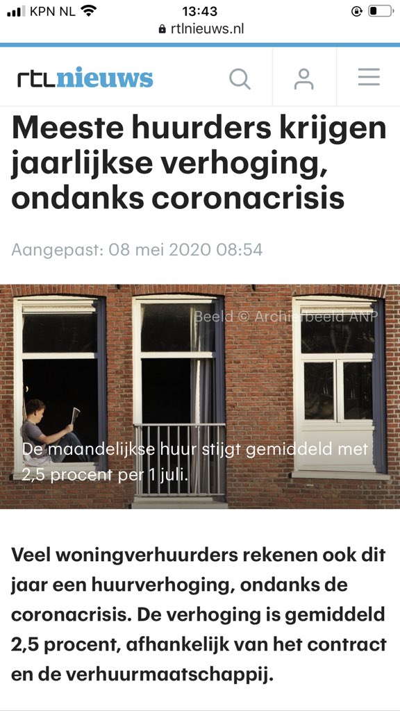 wilvannu's tweet photo. In ieder geval stelt @RijswijkWonen de huurverhoging uit tot 1 oktober en kiest ook voor een gematigde huurverhoging. Goed voorbeeld! #huurverhoging https://t.co/lUA2vYjNOx