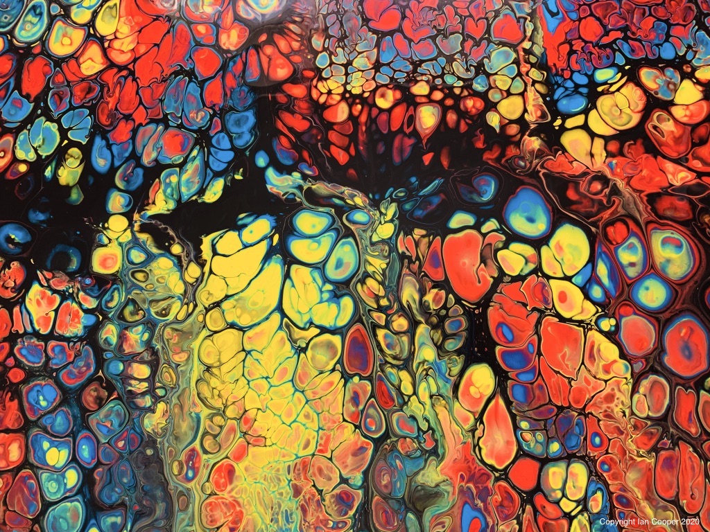 TheIanCooper's tweet photo. Just a bit of colour! Given that one of my abstract paintings was shortlisted for a global art award late last year, I thought I would share a recent colourful abstract painted during the lockdown. https://t.co/FTwnAb2MFS