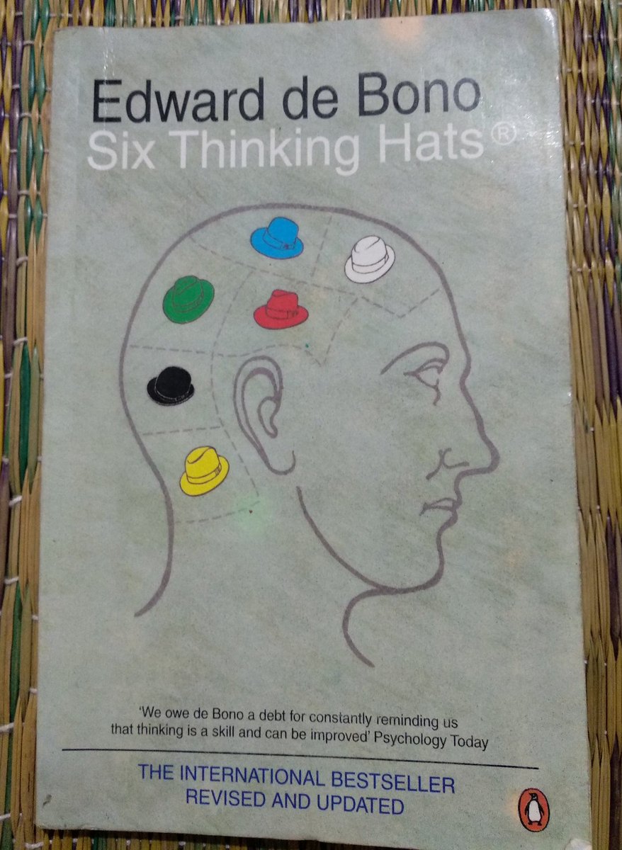 17. Six Thinking Hats - Edward De BonoSix hats serving different purposes helps us understanding any problem with an outlook never seen before. White (neutral, facts) Red (emotions) Black (cautions) Yellow (hope & optimism) Green (creativity) Blue (overview) are six hats