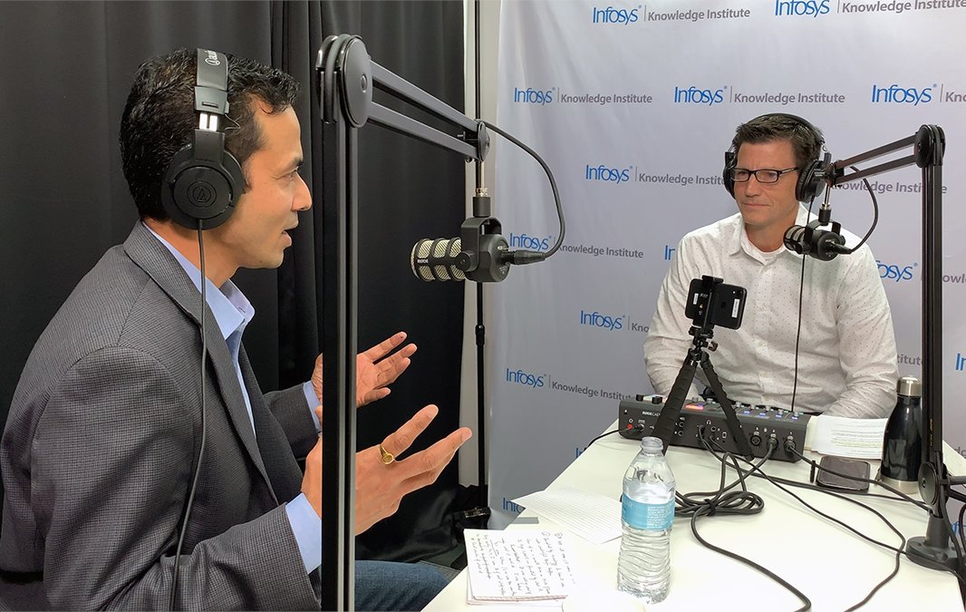 Infosys_IKI's tweet photo. LISTEN UP: Komal Jain sits down with #IKI Jeff Kavanaugh to discuss how anticipating and embracing change, along with recruiting the right talent will allow high tech industries to continually reinvent themselves. Get the details in this #podcast. https://t.co/yRIsShVj1T @Infosys https://t.co/lx6huKZxTg