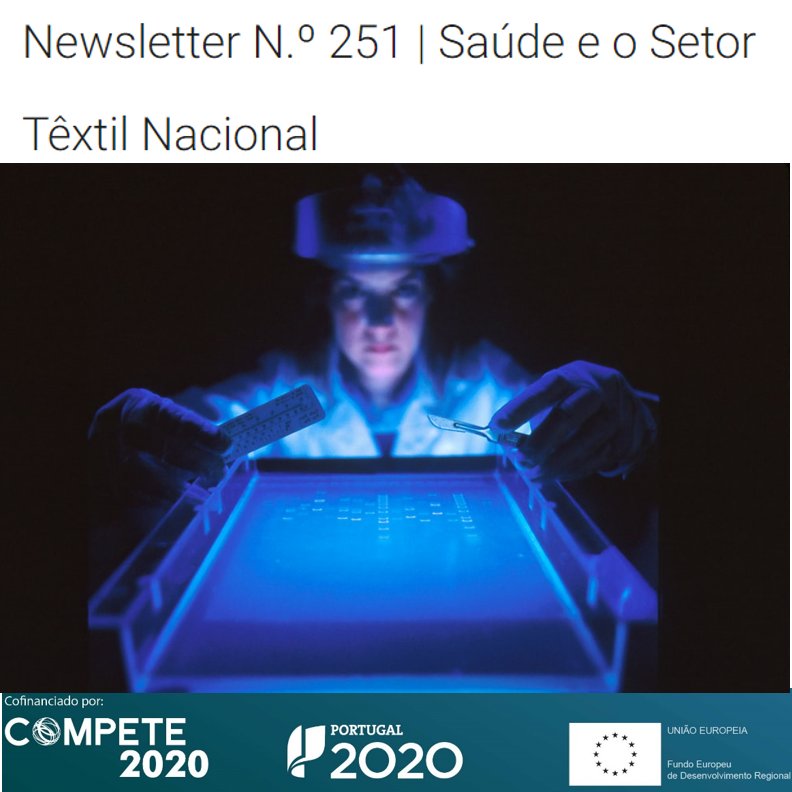 FEEICOMPETE2030's tweet photo. Empresas #têxteis redirecionaram atividade na #newsletter veja projetos c/ apoio @FEEICOMPETE2020 na #saude e bem-estar https://t.co/QMCRRfsXau #Wear2Heal #ProtechSleep #ActiveRest #TexBoost #compete2020 #portugal2020 #citeve #cenTi #impetus #IPCA #riopele #tintex #EuinmyRegion https://t.co/rGtxEjXija