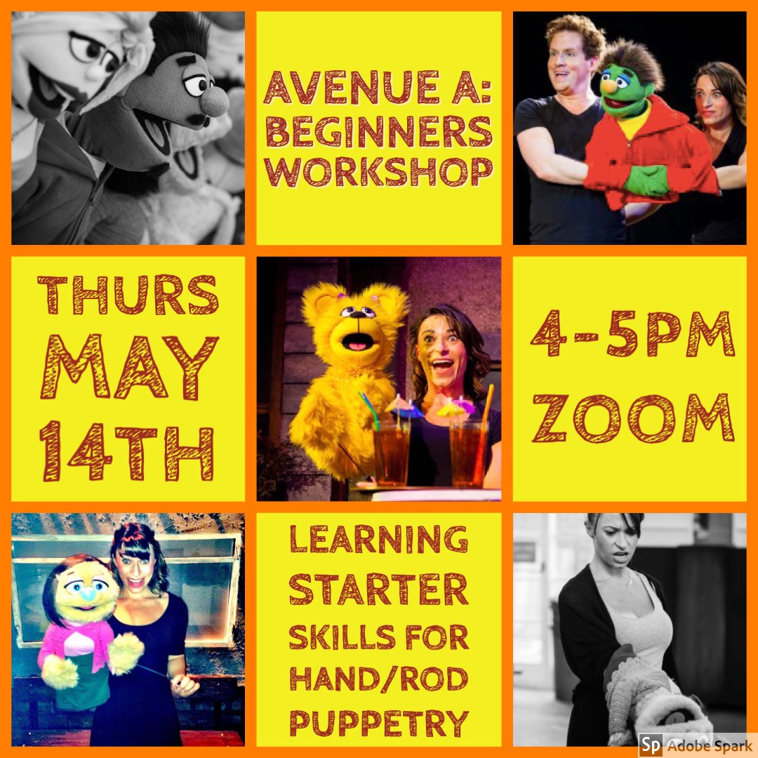 ParkerPuppetry's tweet image. AVENUE A: Level 1 (Beginners) 
1hr Online Puppetry Workshop with Jess Parker.
DATE: Thursday 14th May 2020
TIME: 4-5PM 
WHERE: Zoom
COST: £5pp 
EMAIL TO REGISTER: 
louisejessicaparker@gmail.com
With names of participant/s and contact info
#muppettomissit #puppetworkshops #avenueq