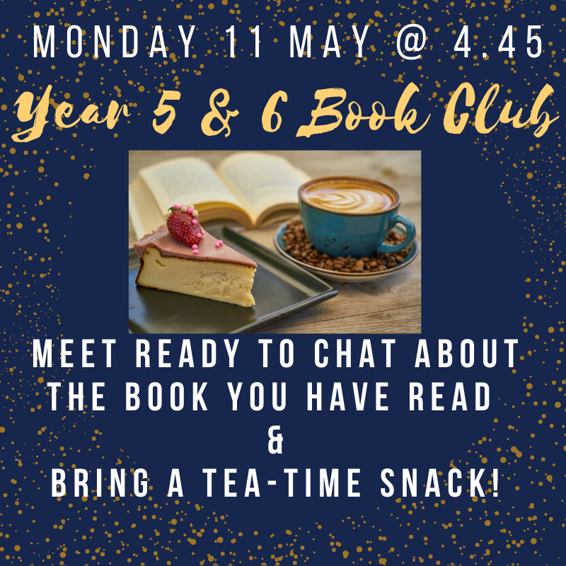 KH_Library's tweet photo. Get ready Year 5 & 6 #BookClub gang: online gathering on Monday afternoon! Bring a tasty tea-time snack. ππ°ππ°#booksandcake #comfortreading https://t.co/91KyjYr7XK