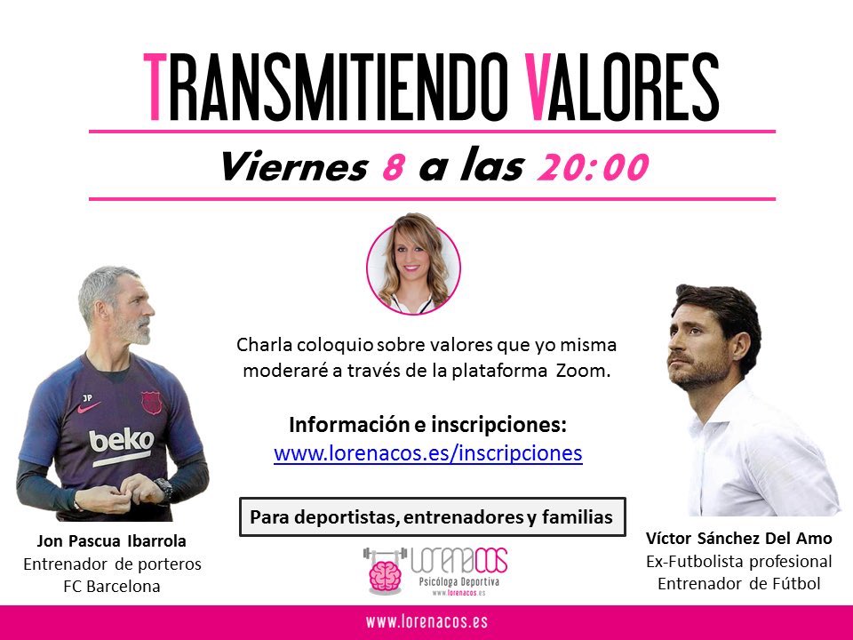 Victor_SDA's tweet photo. ‼️👉🏼Hoy a las 20:00 en la plataforma Zoom 👈🏻 con @lorenacos y  @jpascuaibarrola para hablar de los valores del deporte.
“El deporte es una escuela en la que aprendemos a conocernos y a relacionarnos, a construir y a evolucionar la mejor versión de nosotros mismos” @TSported https://t.co/Fs5ae7CcsI